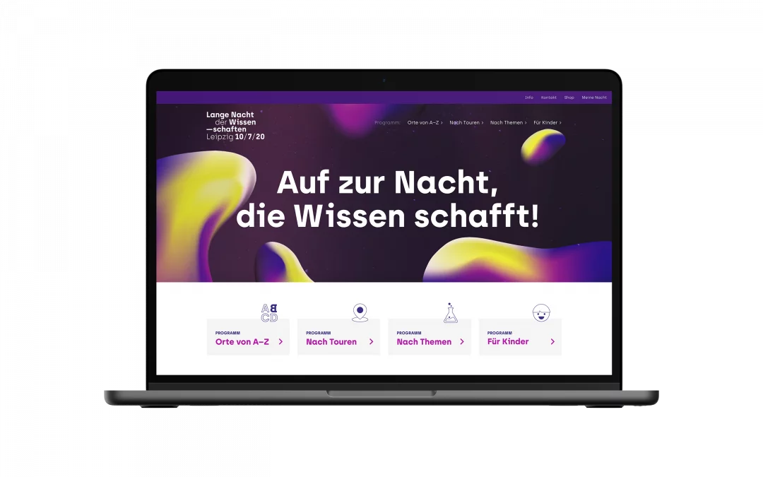 fzey für Lange Nacht der Wissenschaften Leipzig - Ansicht 9 Website auf Laptop