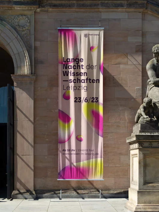 fzey für Lange Nacht der Wissenschaften - Ansicht 6 Foto Ankünigungsbanner im Leipziger Stadtbild