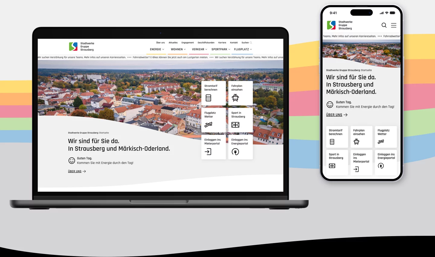 fzey für Strausberg - Ansicht 1 Website auf Desktop und Mobile