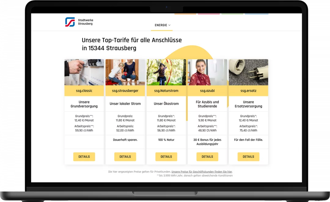 fzey für SGS Strausberg - Ansicht Website auf Laptop