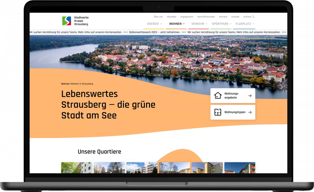 fzey für Strausberg - Ansicht 3 Website desktop auf Laptop