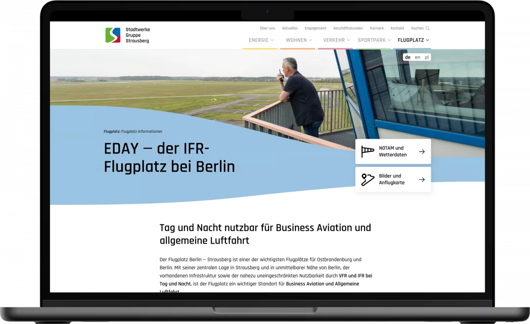 fzey für SGS Strausberg - Ansicht 6 Website auf Laptop