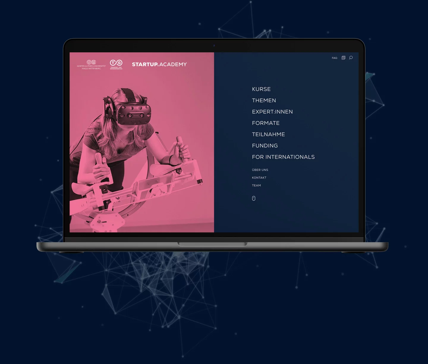 fzey für Startup Academy - Ansicht Webdesign