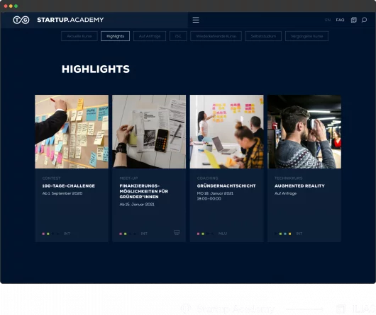 fzey für Martin-Luther Universität Halle — Startup Academy - Ansicht Website 16