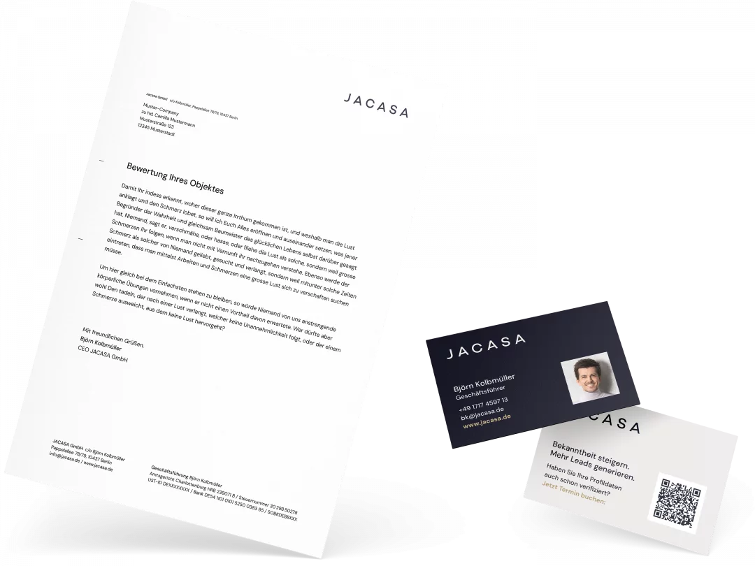 fzey für Jacasa - Ansicht 11 Corporate Design Briefpapier und Visitenkarten