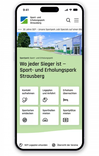 fzey für SGS Strausberg - Ansicht 5 Website mobil auf iphone