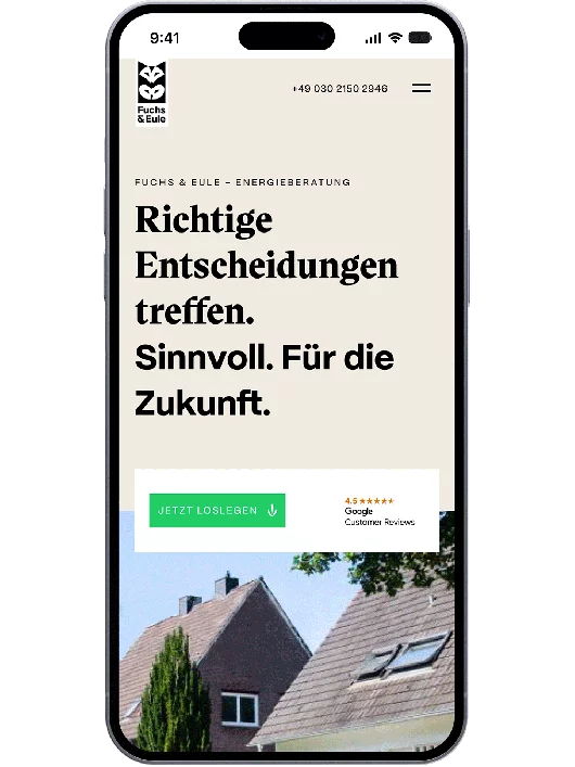 fzey für Fuchs & Eule - Animiertes Gif mit Ansichten Website mobile